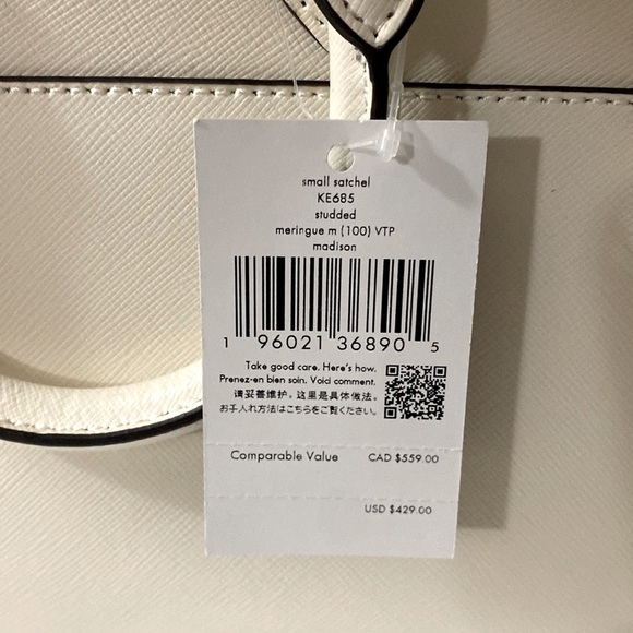 Kate Spade Madison Studded Small Satchel with Crossbody Strap NWT - Picture 12 of 15